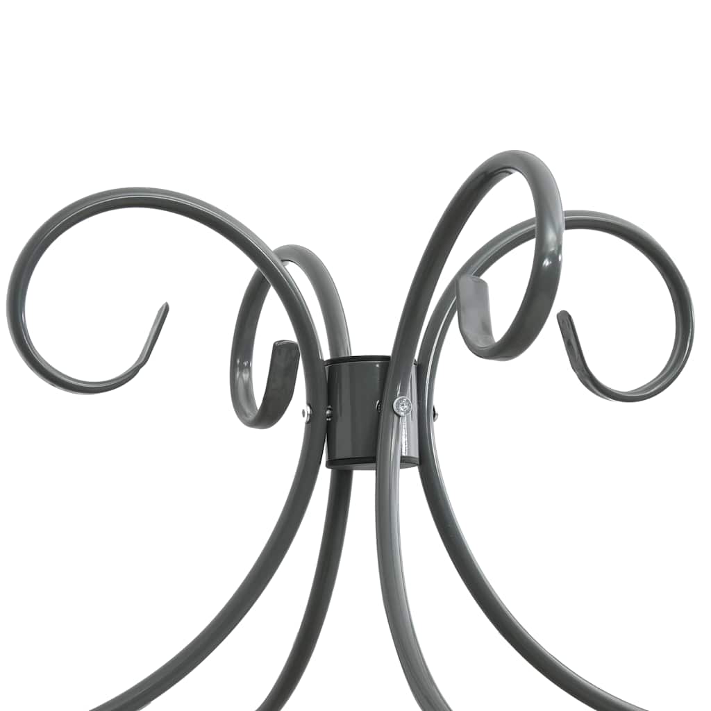 284485 vidaXL Canopy Bed Frame without Mattress Grey Metal 180x200 cm Super King